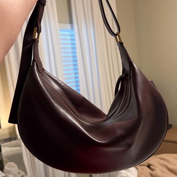 ZARA OVAL BAG BURGUNDY - Picture 5 of 17